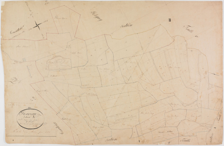 Picarreau, section A, Seigny, feuille 1.géomètre : Billet