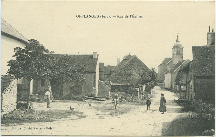 Offlanges (Jura). Rue de l'Eglise. Edit. Karrer - Dôle.