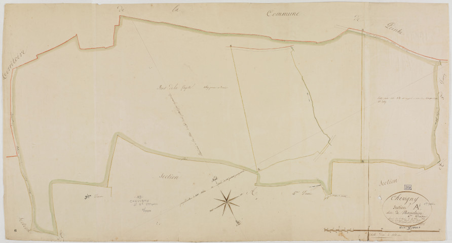 Chevigny, section A, Manclaire, feuille 6.géomètre : Morel