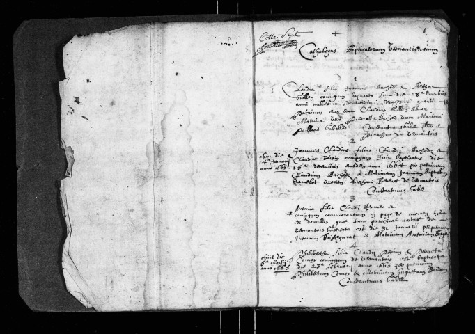 Série communale : baptêmes novembre 1664-mai 1686.