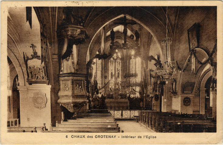 Chaux-des-Crotenay (Jura). Intérieur de l'église. Chaux-des-Crotenay, Coste.