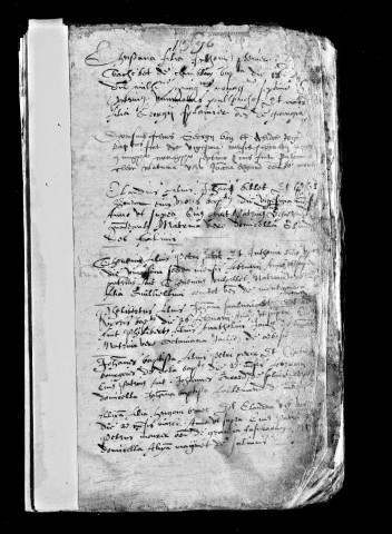 Baptêmes 1596-1663. A l'envers du registre : sépultures 1658-1665.
