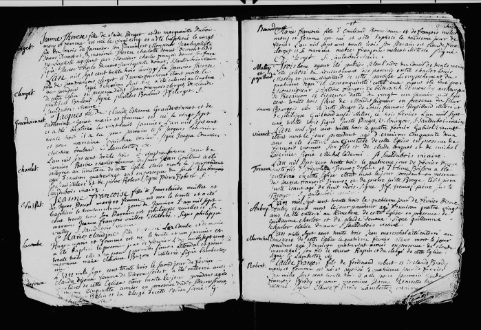Baptêmes, mariages et sépultures, 3 janvier - 1733 - 6 mars 1734