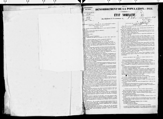 Listes nominatives des habitants de la ville de Dole, 25 août 1851.