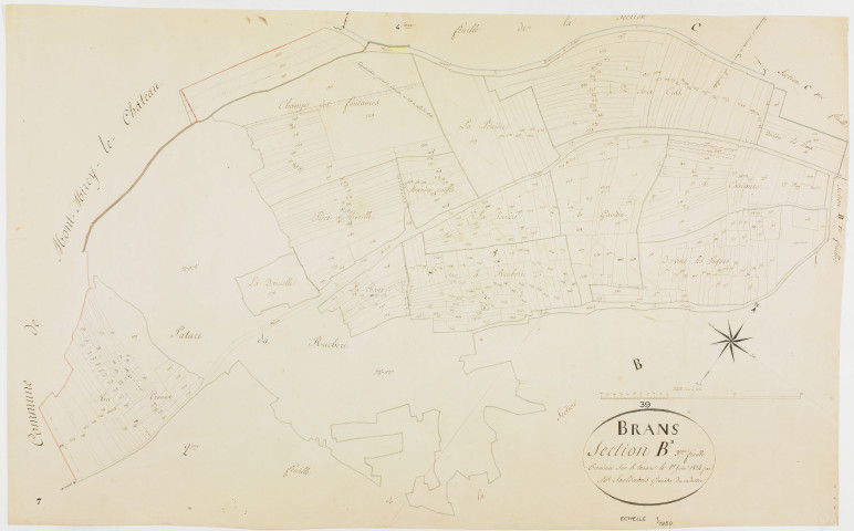 Brans, section B, feuille 3.géomètre : Sauldubois