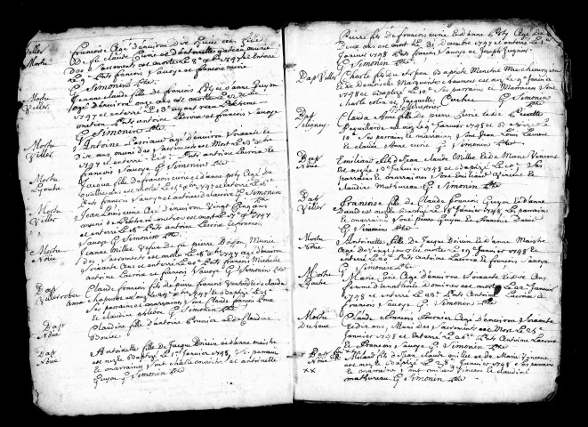 Mariages novembre 1750, baptêmes, mariages, sépultures novembre 1747-mars 1750.