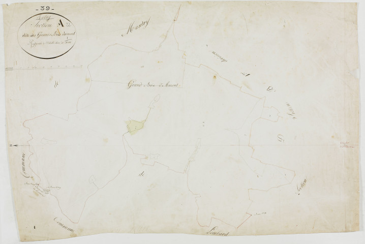 Arlay, section A, les Grands Bois d'Amont, feuille unique. [1811]géomètre : [Girardet