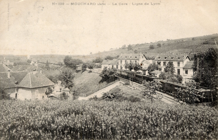 Mouchard (Jura). La gare : ligne de Lyon. Libr. David-Mauvas.