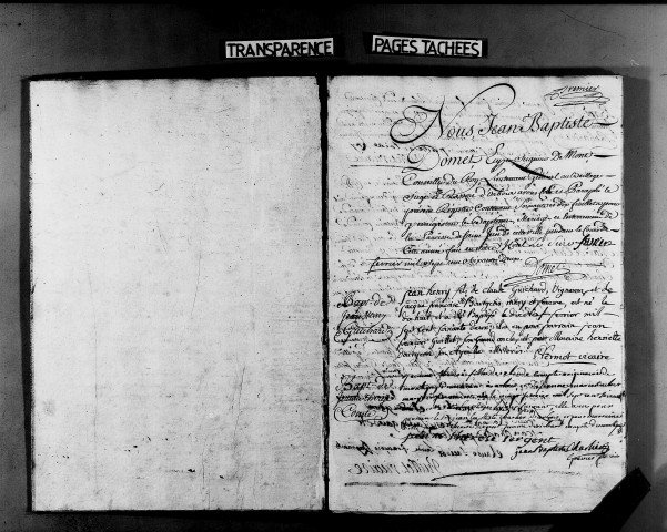 Baptêmes, mariages, sépultures 19 février-30 décembre 1762