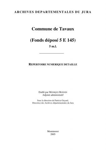 Archives communales déposées : TAVAUX