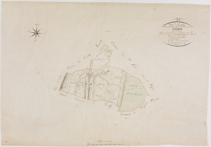 Alièze, tableau d'assemblage.géomètre : Rosset aîné