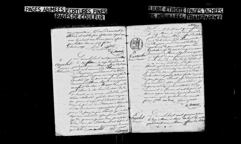 Naissances, mariages, décès, publications de mariage.