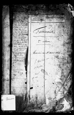 table des testaments (août 1776- mars 1824)