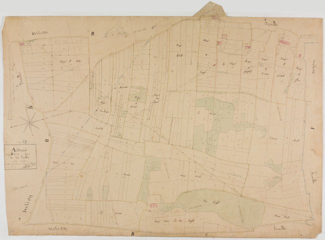 Arthenas, section B, les Rippes, feuille 2.géomètre : A. Grillot