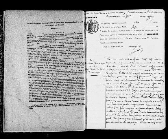 Mariages, décès.