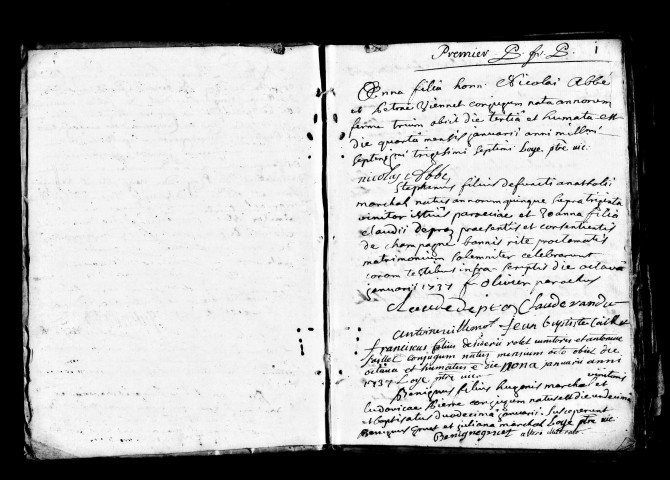 Série communale : baptêmes, mariages et sépultures, janvier 1737-décembre 1750.
