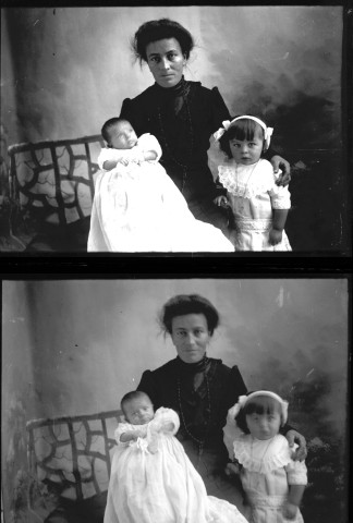 Femme avec deux enfants
