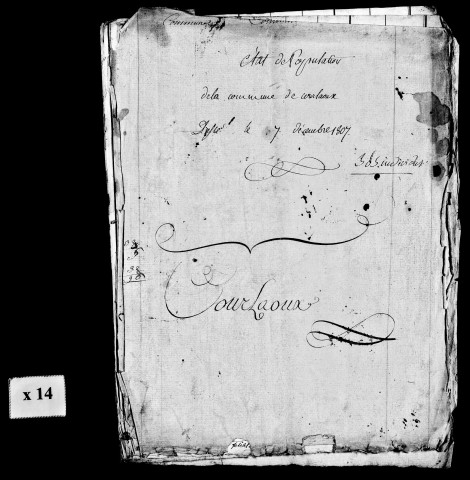 Tableaux nominatifs, 1807, 1821, 1823. Listes nominatives, 1866, 1872, 1876. Population classée par profession, 1891.
