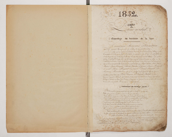 Copie du registre de 1749 réalisée en 1852