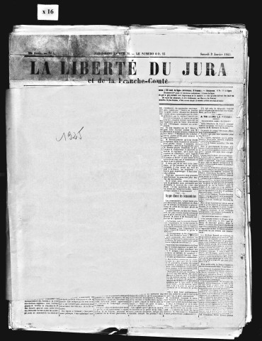 La Liberté du Jura et de la Franche-Comté. 1925-1926.