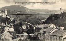 Saint-Claude (Jura). Pont suspendu sur le Tacon (longueur 150 m.; hauteur 50 m.; altitude 440 m.) Saint-Claude, Jules Mermet.