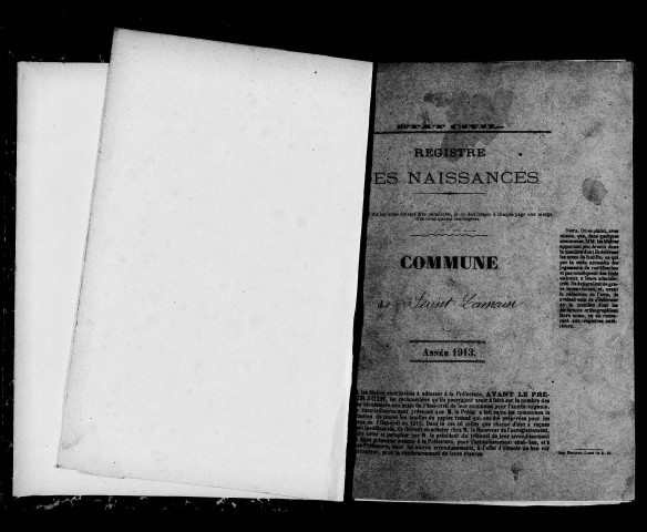 Naissances, décès, mariages, publications de mariage.