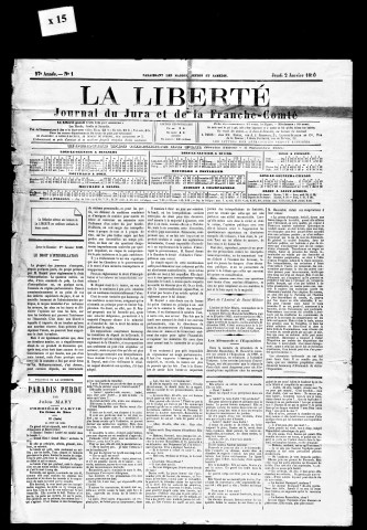 La Liberté du Jura et de la Franche-Comté. 1er semestre 1890.