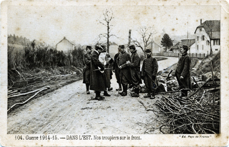 Guerre 1914-1915. Troupiers sur le front dans l'est. Imp. de Vaugirard, Paris, Pays de France