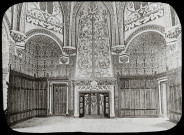 Reproduction d'une vue de la salle des chevaliers de la table ronde du château de Pierrefonds.