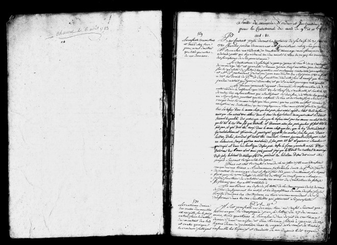 registre d'enregistrement des arrêtés et décisions du Conseil, ordres de la Compagnie, du directeur et autres employés supérieurs (1772 - 1784)