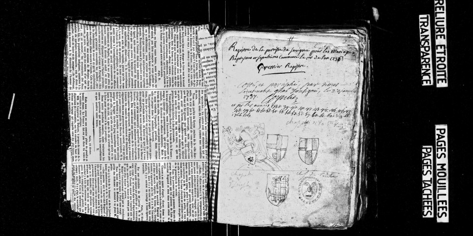 Baptêmes, mariages, sépultures janvier 1736 - février 1781.