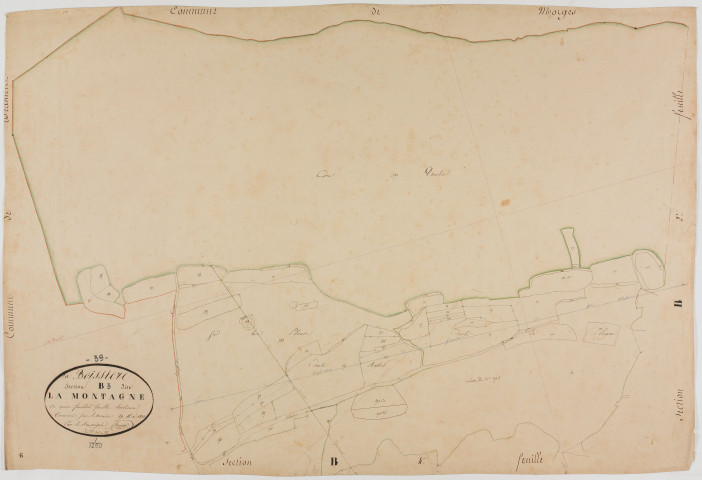 Boissière (La), section B, la Montagne, feuille 3.géomètre : Bouvard