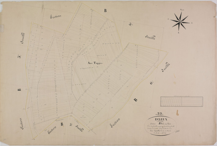 Ecleux, section B, les Bois, feuille 4.