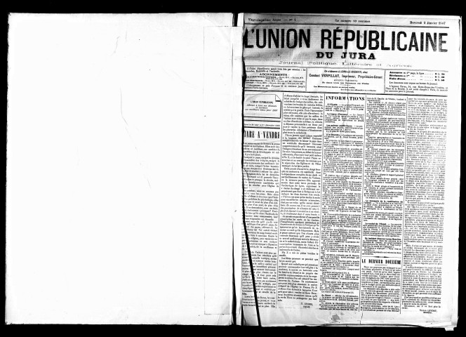 L'Union républicaine du Jura. 1907.