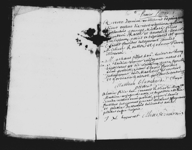 Série communale : baptêmes, 25 septembre 1708 - 7 juillet 1720.
