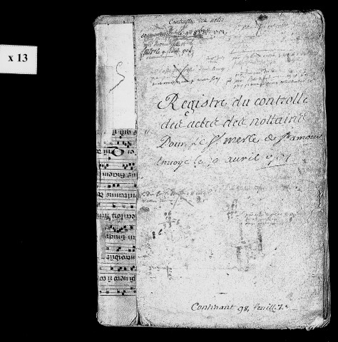 Registre du 9 octobre 1701 au 9 juin 1704