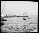 Reproduction d'une vue du port de commerce de Brest.