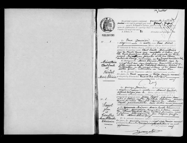 Publications de mariage.