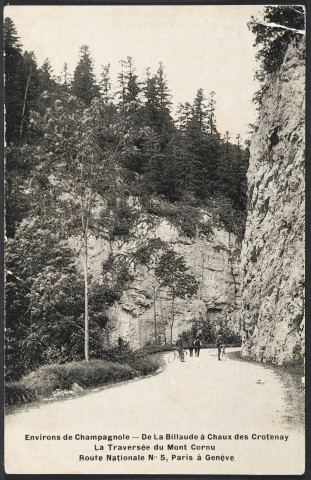 Chaux-des-Crotenay - Environs de Champagnole - de la Billaude à Chaux des Crotenay - la traversée du Mont Cornu (route nationale n°5, Paris à Genève)