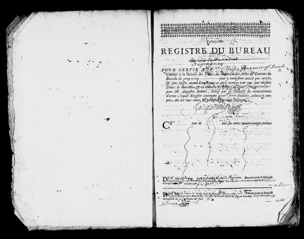 registre des recettes du contrôle des actes (16 juin 1693 - 21 novembre 1695)