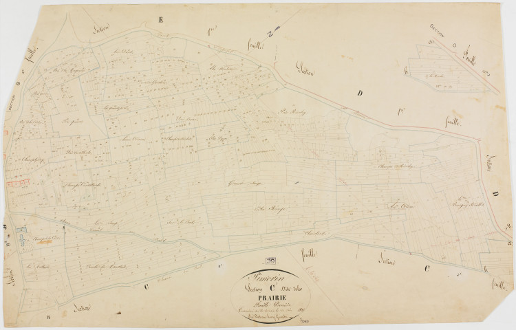 Pimorin, section C, la Prairie, feuille 1.géomètre : Duchesne Henry