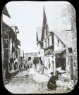 Reproduction d'une vue de la rue du Jerzual à Dinan.