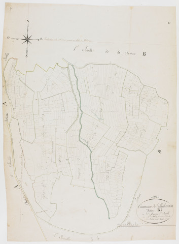 Villechantria, section B, Saint-Maurice, feuille 2.géomètre : Félix aîné et Félix cadet