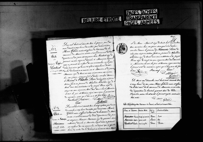 Naissances, mariages, décès, publications de mariage.