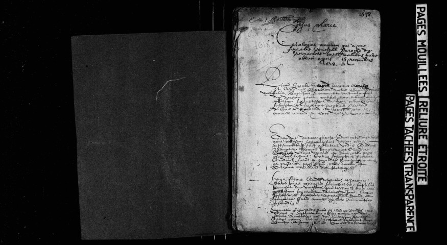 Baptêmes novembre 1618-mai 1637, mariages janvier 1622-juin1637.