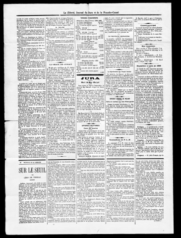 La Liberté du Jura et de la Franche-Comté. 1898.