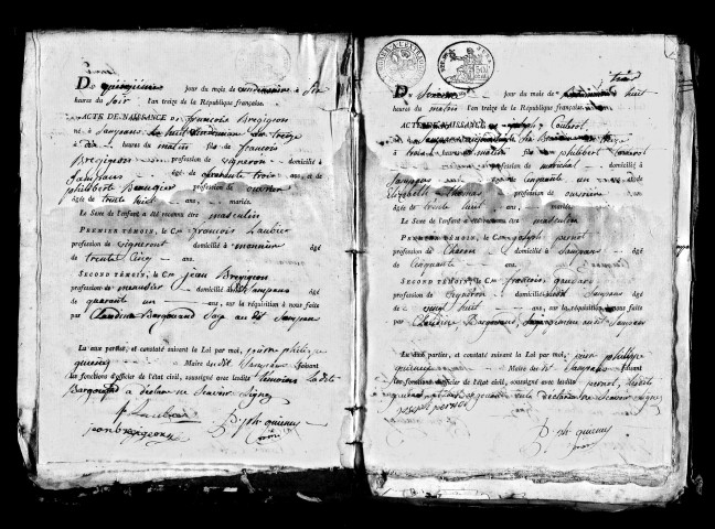Naissances, mariages, décès, publications de mariage an XIII-1812.