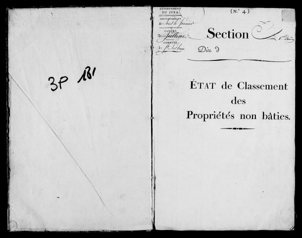 Etat de sections, état de classement, s.d. [début XIXe].
