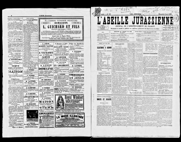 L'Abeille jurassienne. 1900-1903, 1909, 1913, 1919-1920, 1923-1924, 1934.