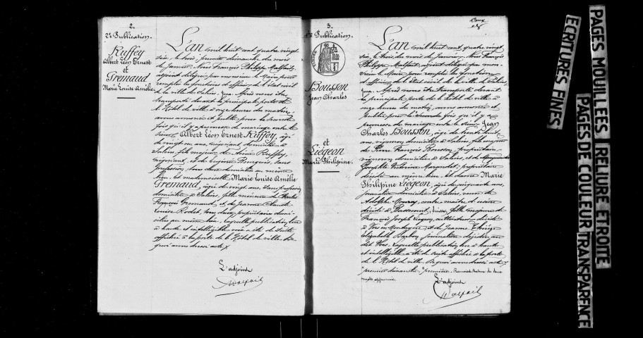 Publications de mariage.